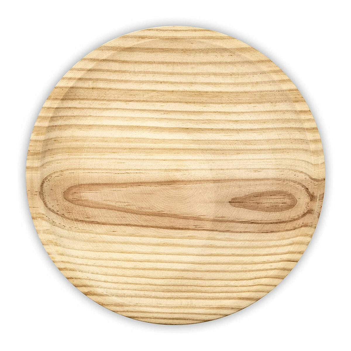 Puinen lautanen 22 cm, litteä pyöreä tarjoilulautanen keittiöön, Espanjasta