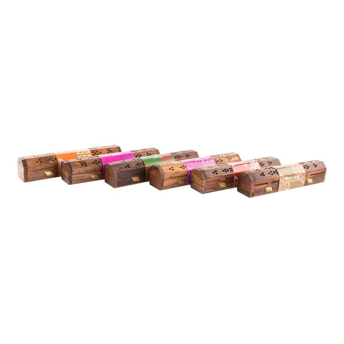 Suitsuketeline puinen mandala, bambu 26 x 8 x 8 cm - kannellinen säilytyslaatikko