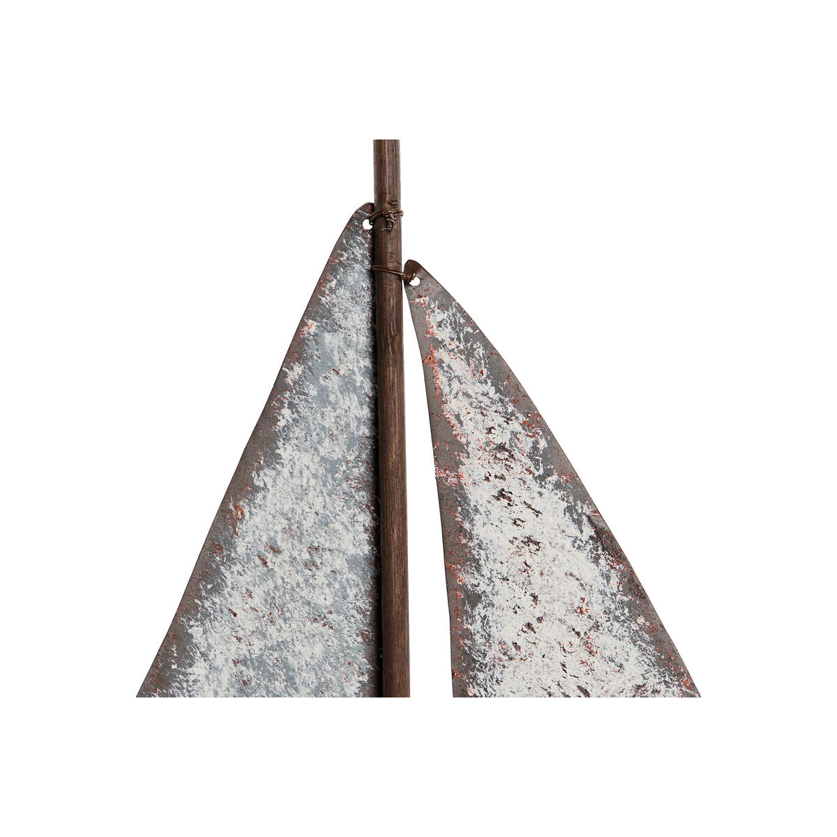Kynttilänjalka purjelaiva, vanhahtava puu & metalli, luonnonväri 35,3×8×46,5cm