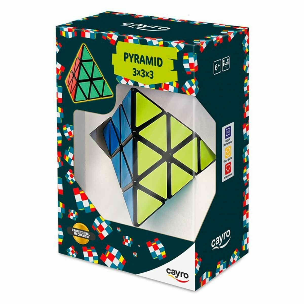 Pyramidipalapeli 3x3 pyraminx, 3D-palapeli monivärinen 6+ lapsille - Cayro