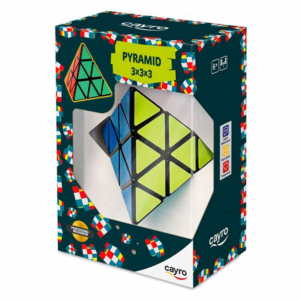 Pyramidipalapeli 3x3 pyraminx, 3D-palapeli monivärinen 6+ lapsille - Cayro