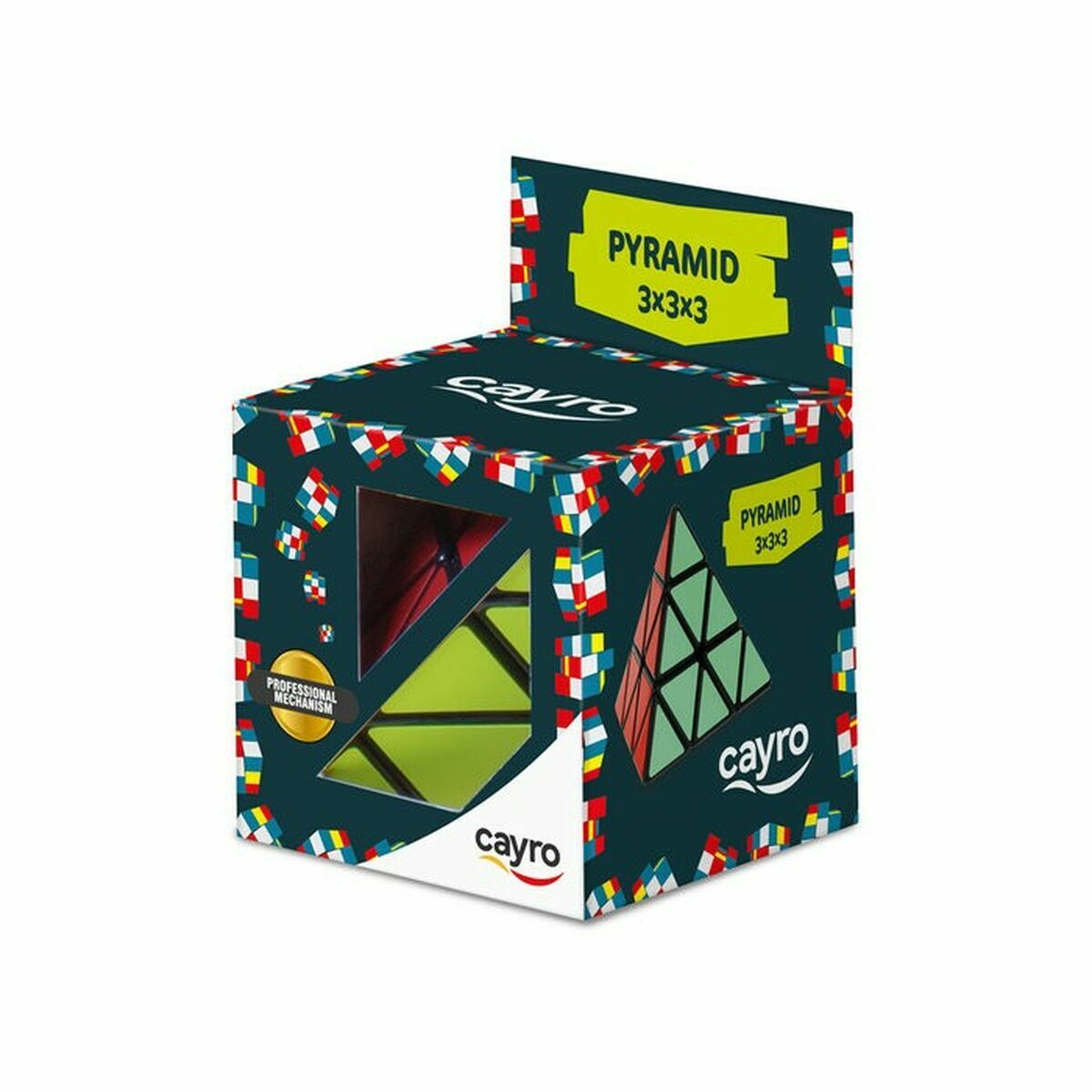 Pyramidipalapeli 3x3 pyraminx, 3D-palapeli monivärinen 6+ lapsille - Cayro