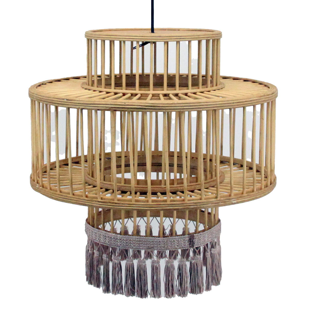 Rottinkiriippuvalaisin hapsu, ruskea-beige 50 W E27 45 x 45 x 46 cm