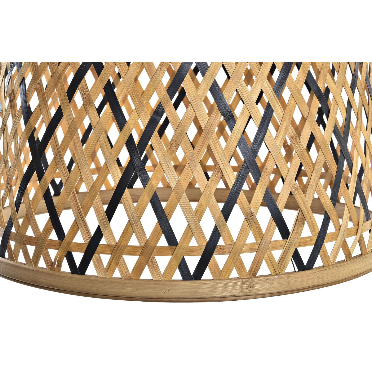 Rottinki riippuvalaisin musta-ruskea, E27 50W, ruokailutilaan - 41×41×39 cm
