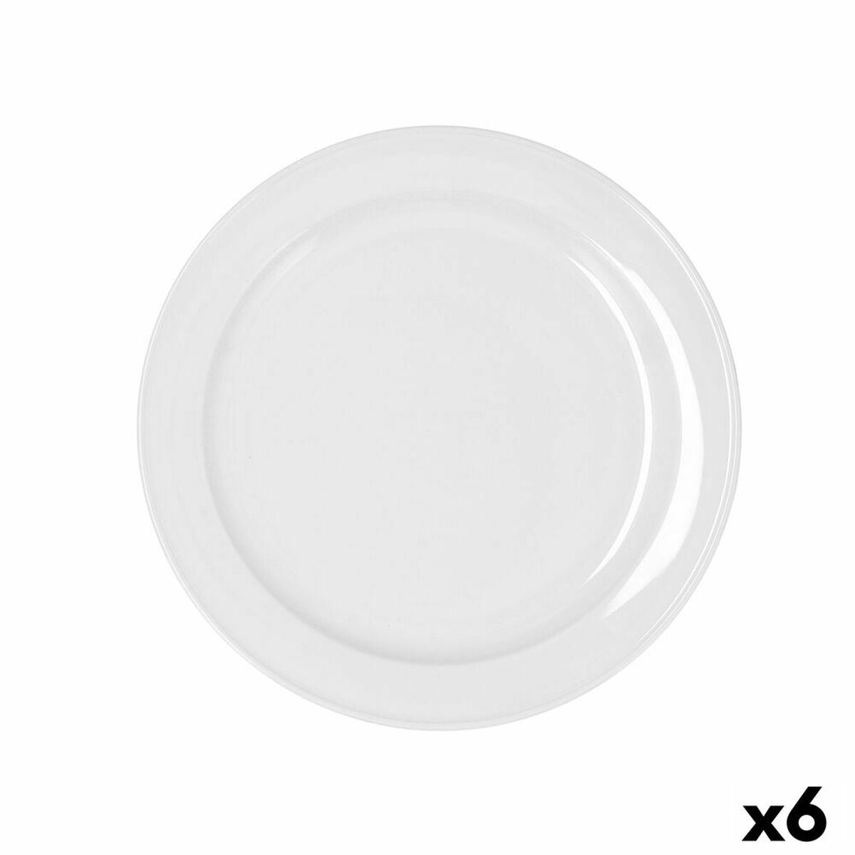 Ruokalautanen 24 cm, keramiikka astianpesukoneeseen, 6 kpl valkoinen pinottava