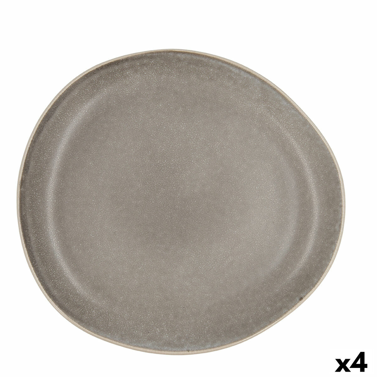 Ruokalautanen 26,5 cm keraaminen, harmaa kohokuvio, 4 kpl astiasarja & tarjoiluun