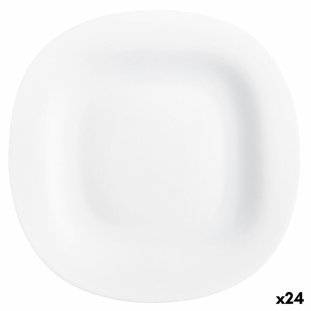 Ruokalautanen 26 cm, lasi valkoinen, litteä malli, 24 osan setti - Carine