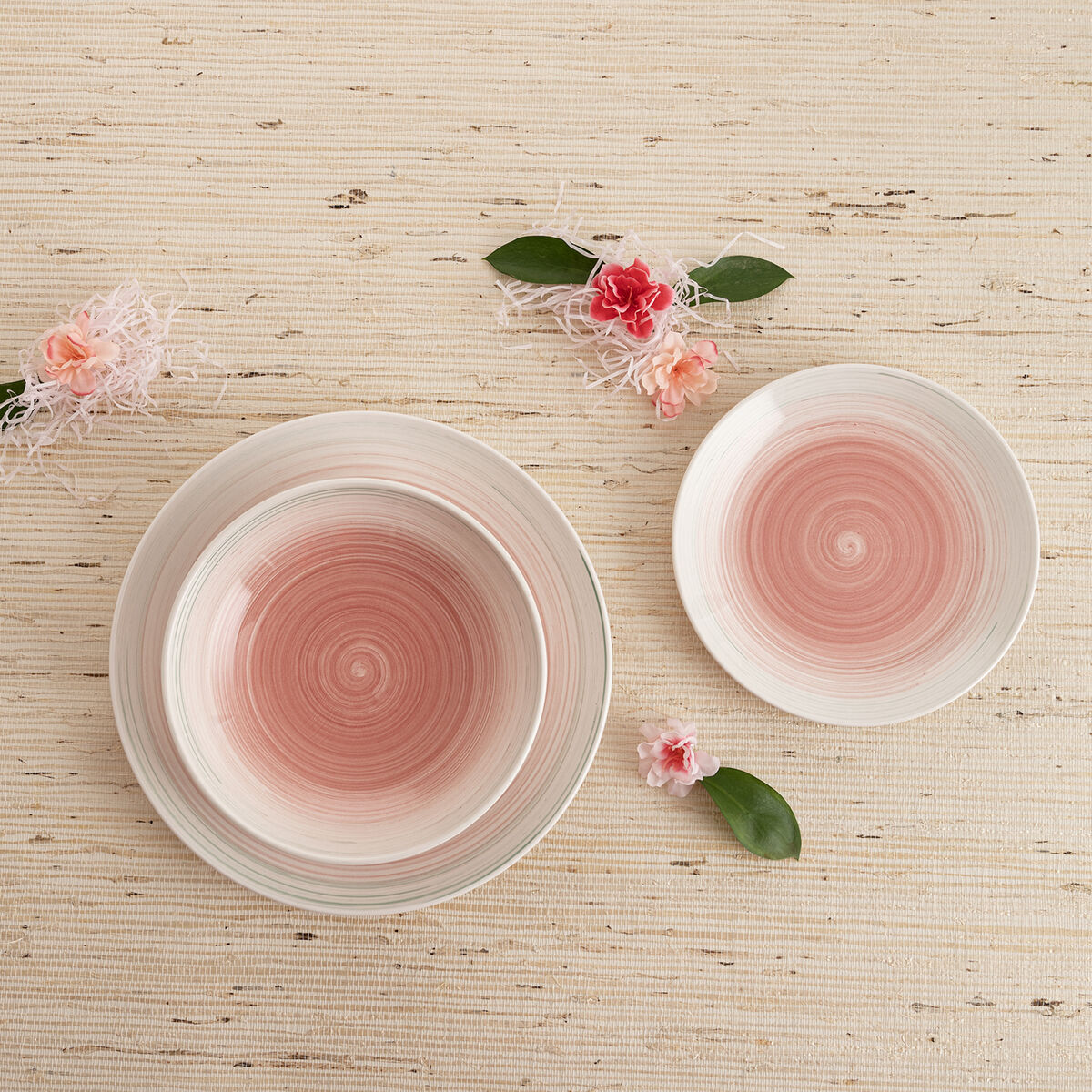 Ruokalautanen 27 cm keraaminen vaaleanpunainen, ruokailuun, 12 kpl