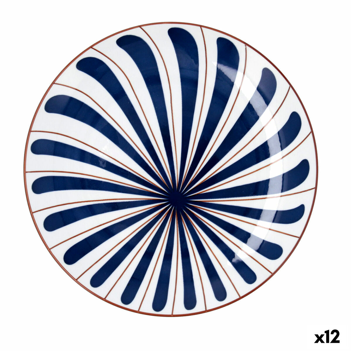 Ruokalautanen 27 cm sininen keramiikka - litteä lautanen 12 kpl ruokailuun