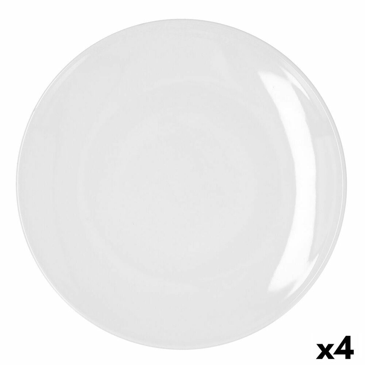 Ruokalautanen 30 cm, astianpesukone- ja mikroaaltokestävä, valkoinen 4 kpl