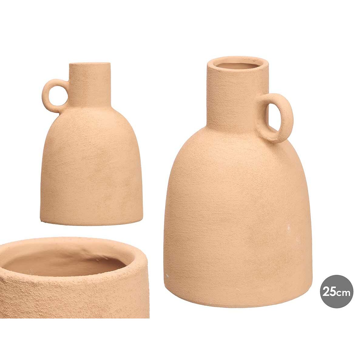 Maljakko ruskea keramiikka, mattapintainen koriste sisustukseen 16,8×25,5×16,8 cm