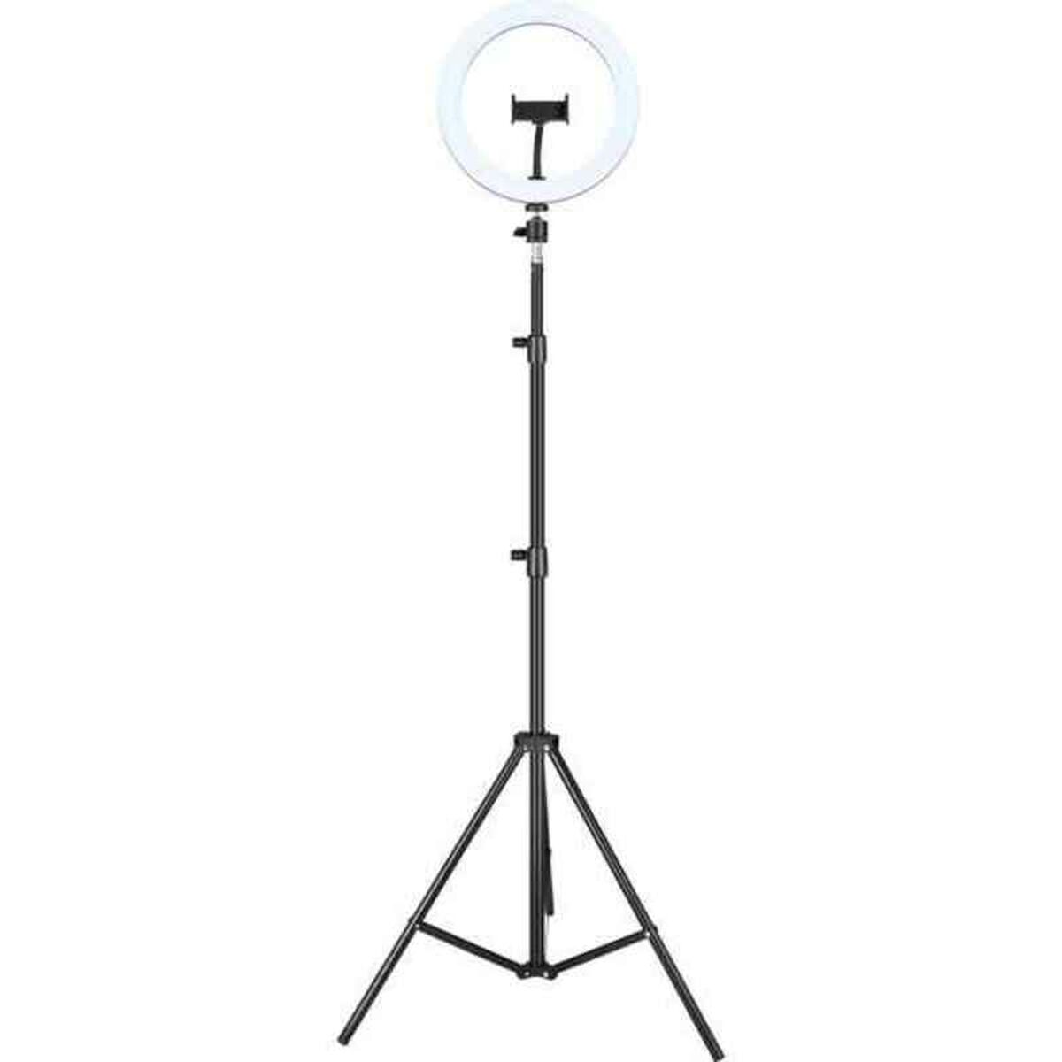 Selfie-rengasvalo 25 cm, säädettävä tripodi 200 cm, 2700–7000 K, 10 tasoa, USB