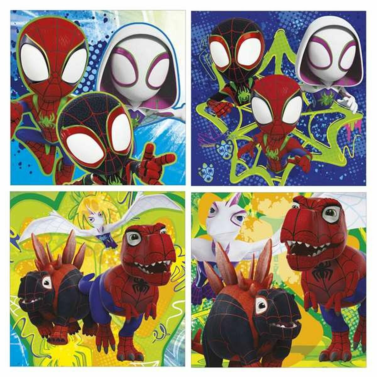 Spiderman palapeli 4 kpl setti, 12/16/20/25 palaa, 3+ vuotta lapsille