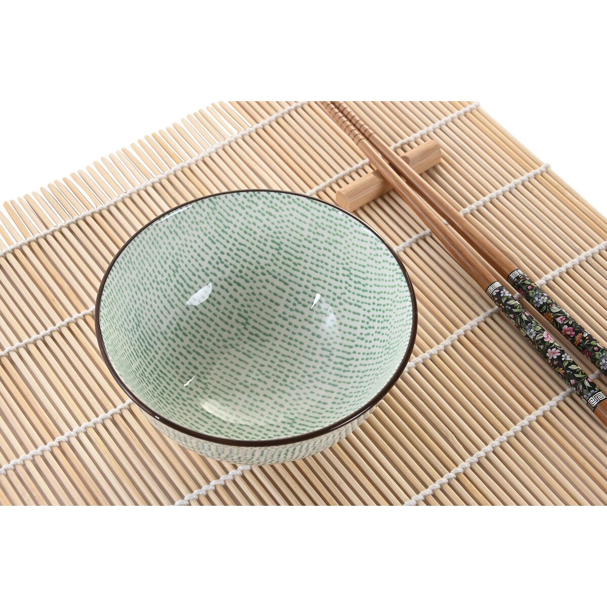 Sushisetti 16 kpl, keramiikka & bambu, itämainen kulhoilla, 14,5 x 14,5 x 35 cm