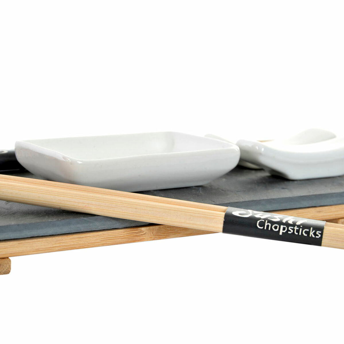 Sushisetti bambu 30 x 10 x 3,5 cm, 9 osaa, 2 hengelle - sushilauta & kipot