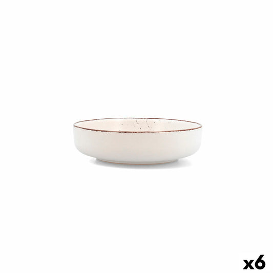 Syvä lautanen 18,5 cm keramiikka beige, käsinmaalattu, 6 kpl tarjoiluun