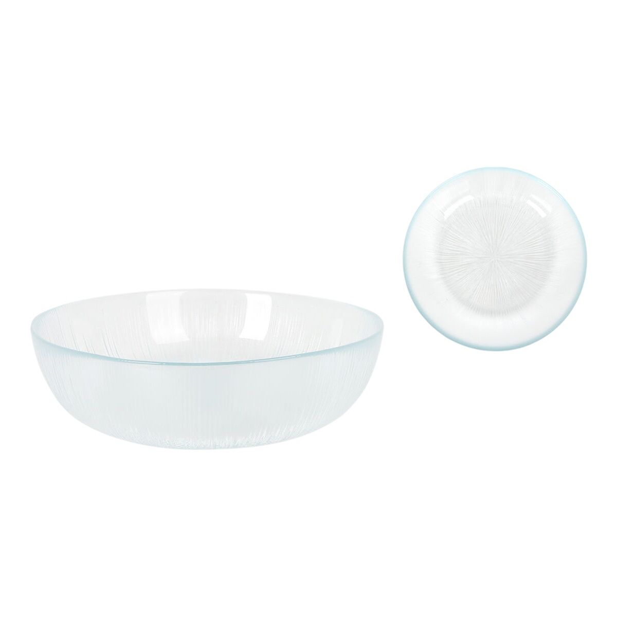 Syvä lautanen Ø 18 cm, lasia, 6 kpl – Venezia-kuvio, läpinäkyvä, ruokailuun