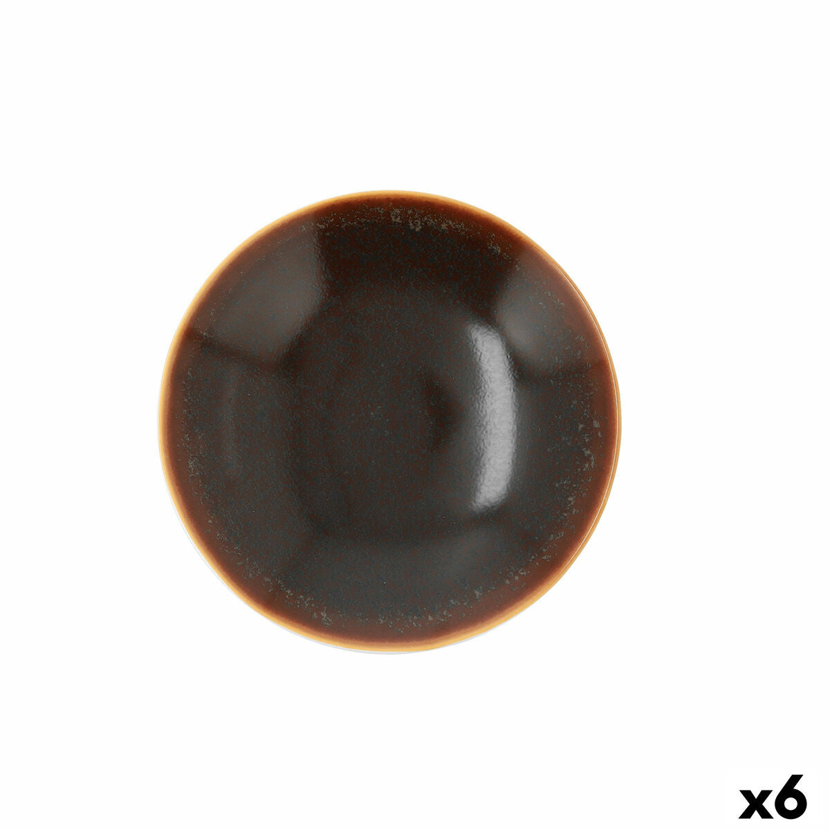 Syvä lautanen 20 cm, keramiikka ruskea, uuni- & tiskikoneen kestävä, 6 kpl