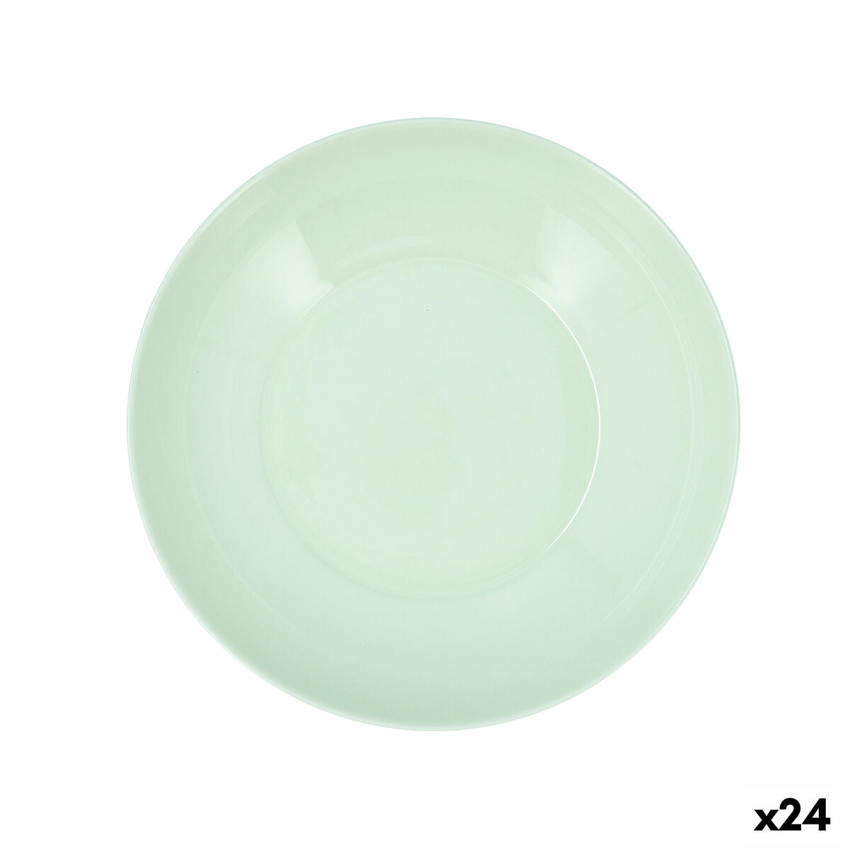 Syvä lautanen Ø 20 cm, vihreä lasi, 24 kpl setti, pinottava & mikroon sopiva