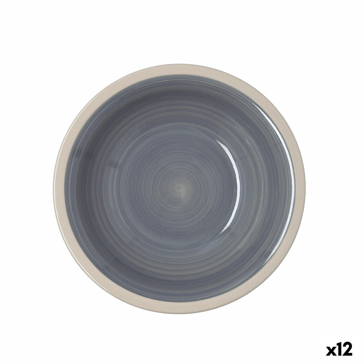Syvä lautanen Ø 21,5 cm, pinottava keramiikka, beige - 12 kpl ruokailuun