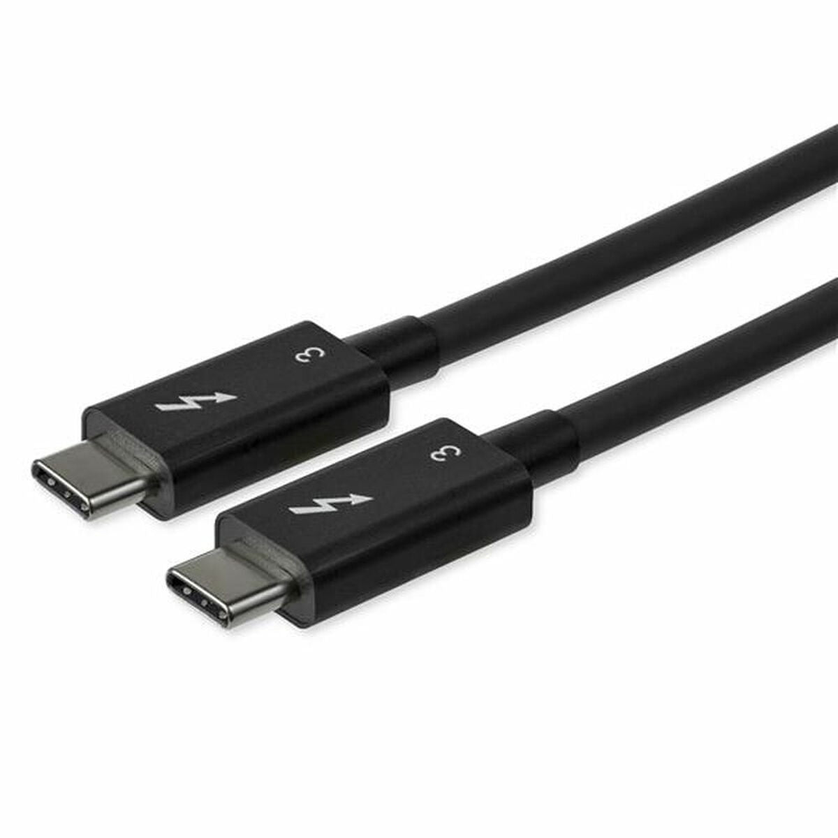 Thunderbolt 3 kaapeli USB-C–USB-C 80 cm, niklattu liitin, musta, data & lataus