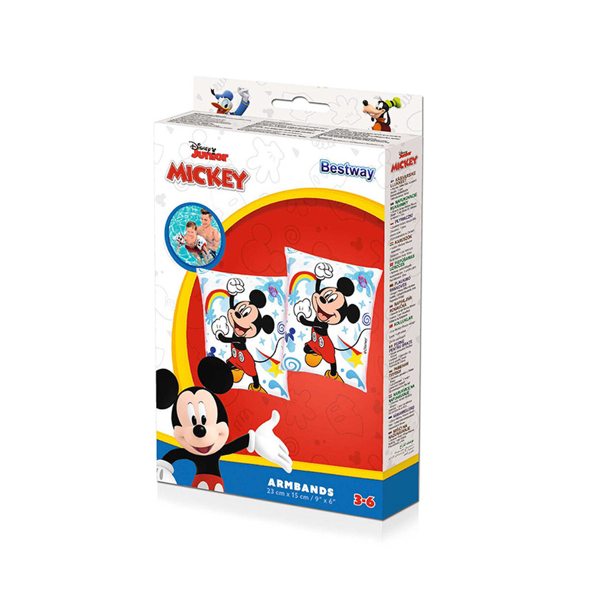 Uimahihat 3–6 v, pari, lasten Mickey Mouse moniväriset 23×15 cm uimareille