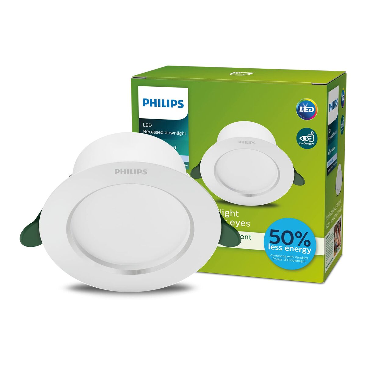 LED-alasvalo 900 lm 4000 K, 4,8 W Ø14,5×4,95 cm upotettava timanttileikkaus valkoinen