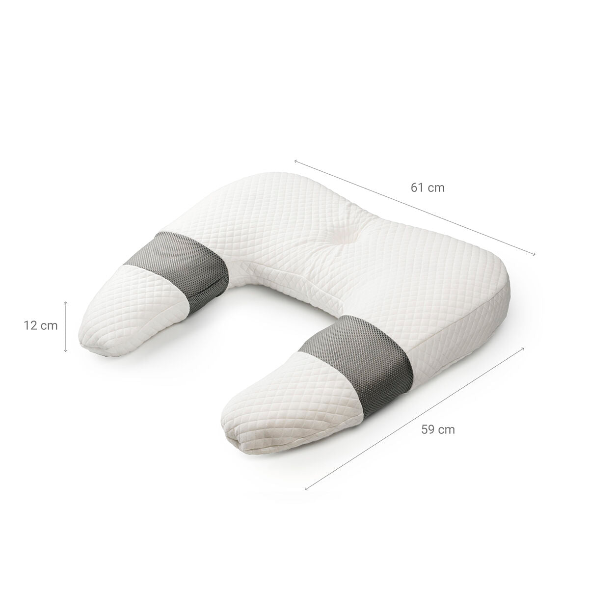 Ergonominen U-tyyny memory foam, kylkinukkujille & selälle, pestävä päällinen – pestävä päällinen matkalle – kuva 3