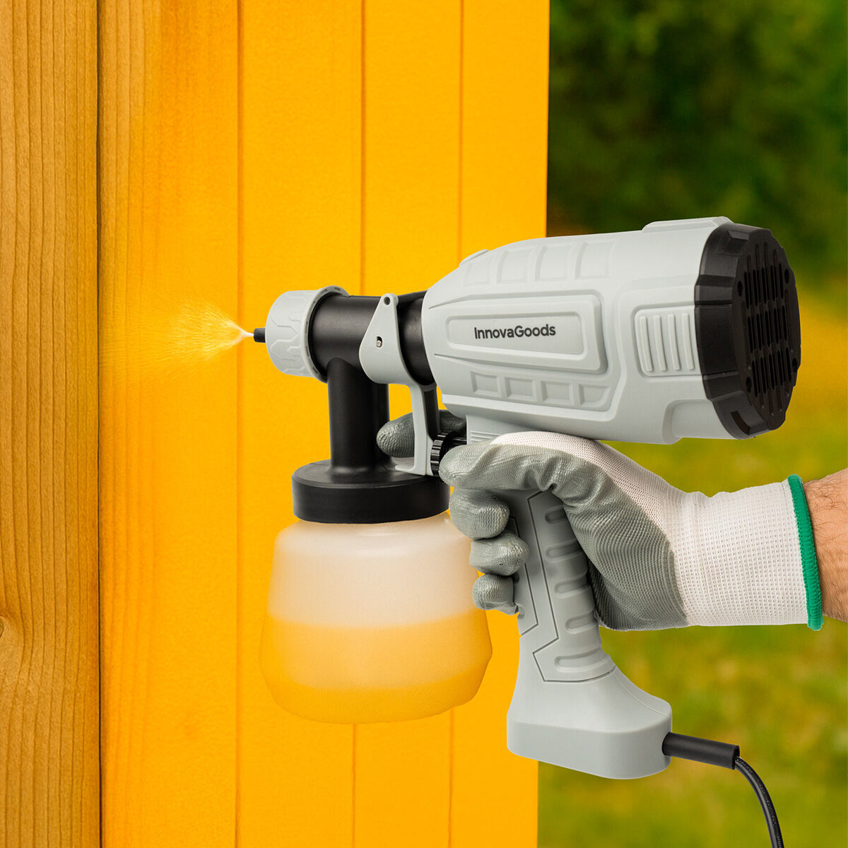 Sähköinen maaliruisku HVLP, 1 L 500 W – säädettävä virtaus, 3 suutinta