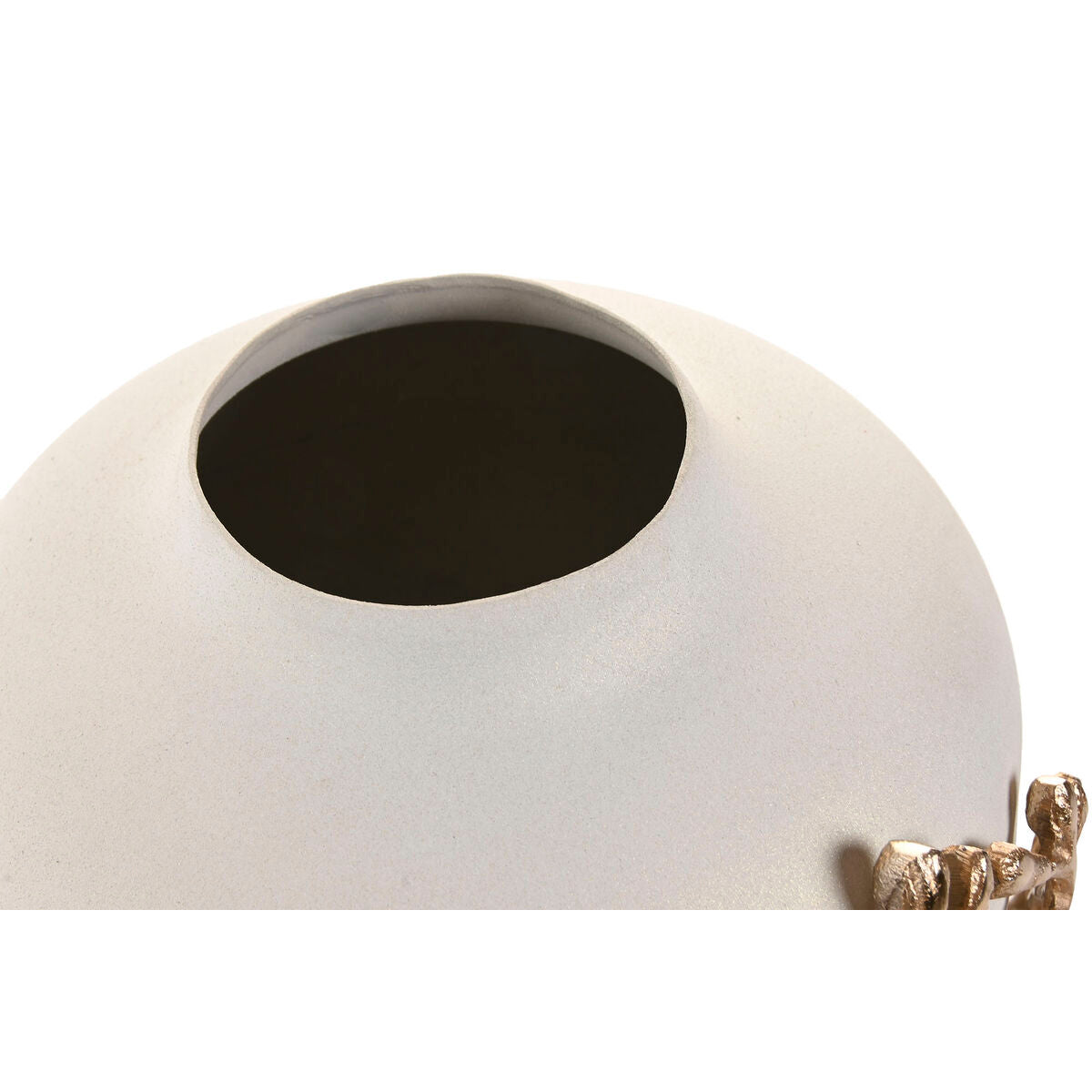 Maljakko valkoinen & kullattu alumiini moderni 19 x 19 x 18 cm, sisustukseen