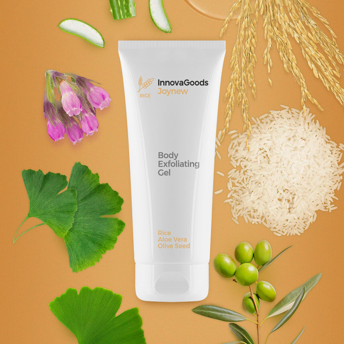 Vartalon kuorintageeli riisiuute & aloe vera 200ml, vegaaninen kaikille ihoille