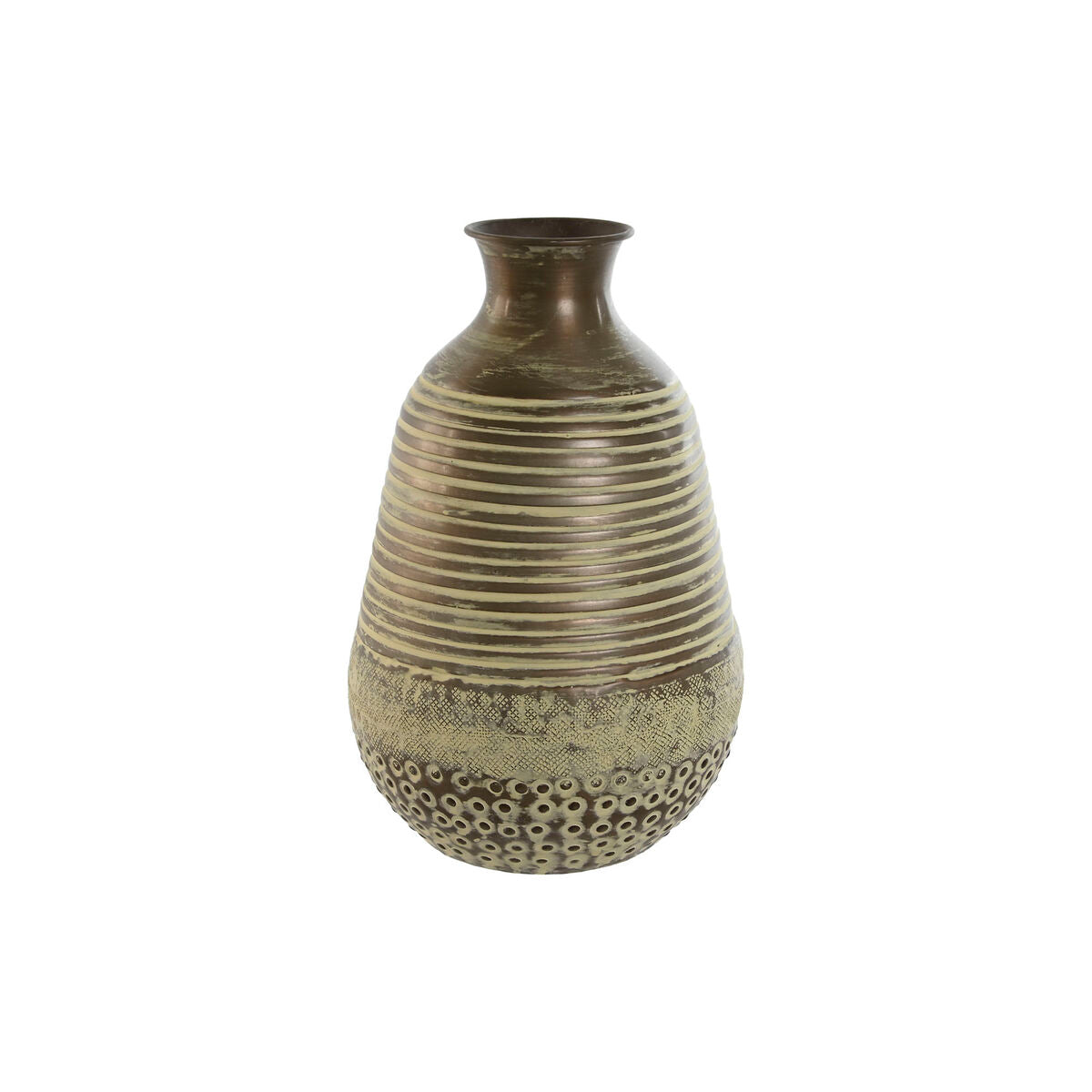 Vihreä maljakko, alumiini 18 x 18 x 30 cm, käsintehty sisustusmaljakko