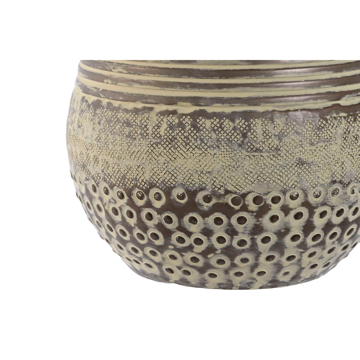 Vihreä maljakko, alumiini 18 x 18 x 30 cm, käsintehty sisustusmaljakko