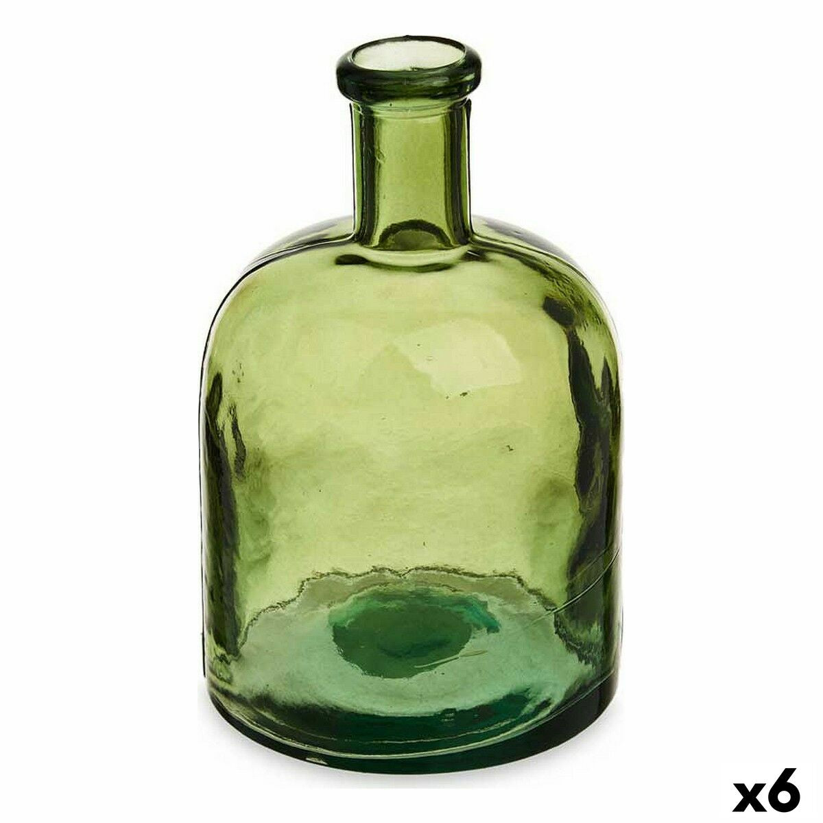 Vihreä koristepullo, kierrätetty lasi 2,25 l 15 x 23,5 x 15 cm sisustus, 6 kpl