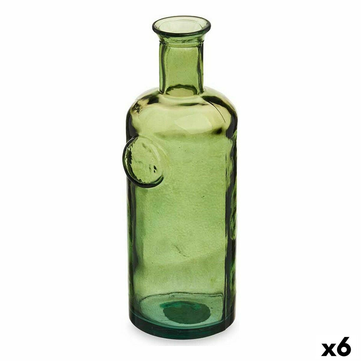 Vihreä lasipullo koriste, kierrätyslasi 11,7 x 33,5 x 11,7 cm, 6 kpl, sisustus