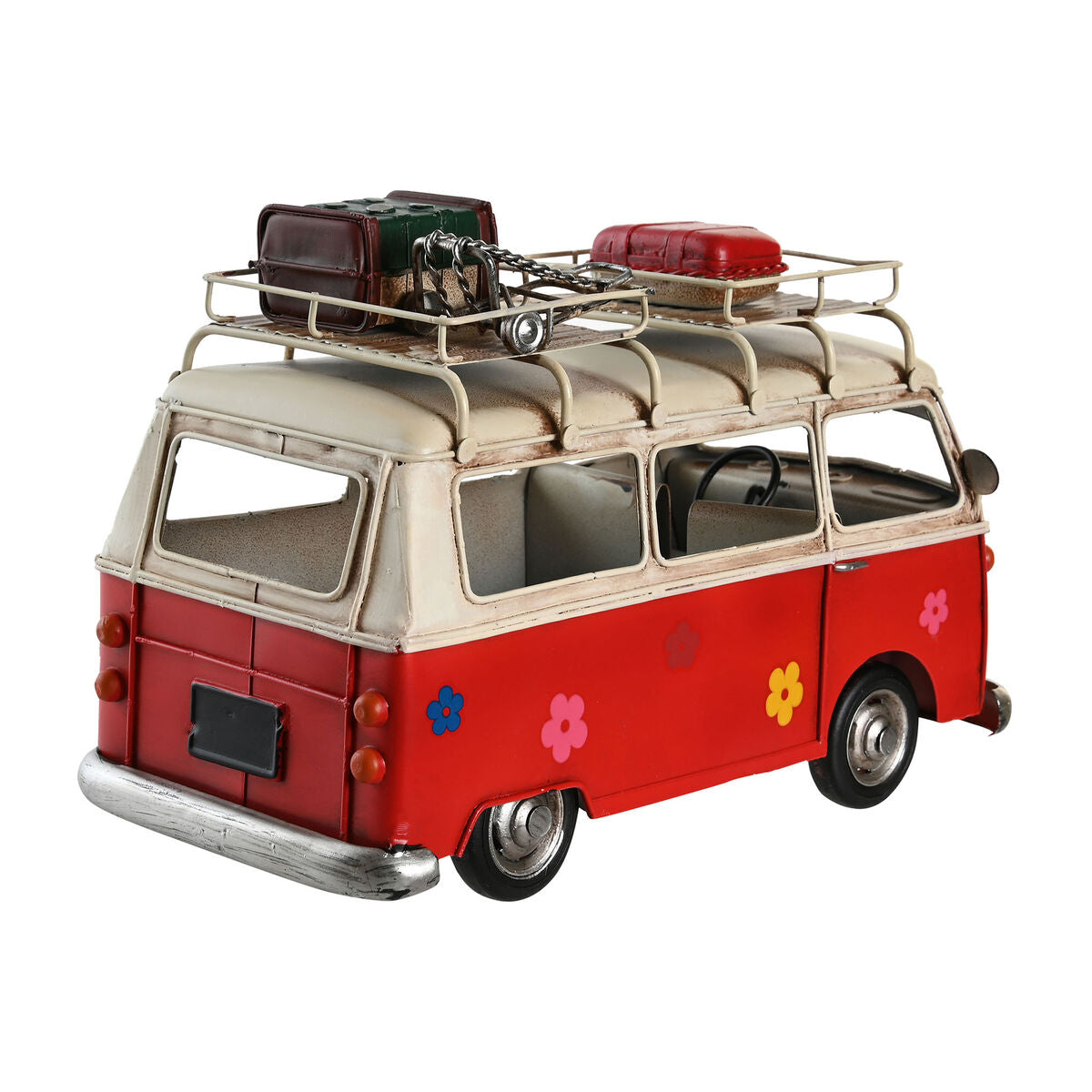 Koristeauto vintage metallinen 28 x 14 x 18 cm, 2 kpl, punainen & laivastonsininen