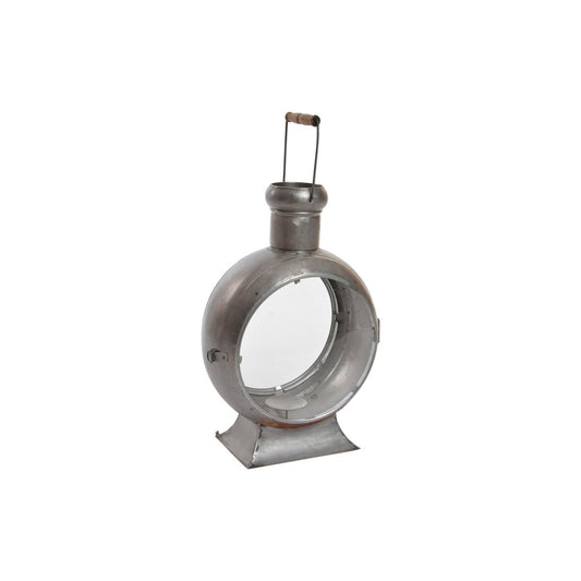 Lyhty vintage, vanhahtava viimeistely, hopeinen metalli & kristalli 37×22×55 cm