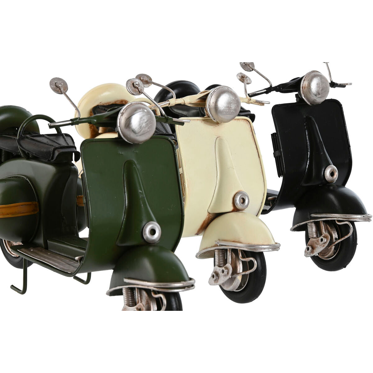 Skootteri koriste vintage, 3 kpl - valkoinen, musta & vihreä, 26x10x16,5 cm
