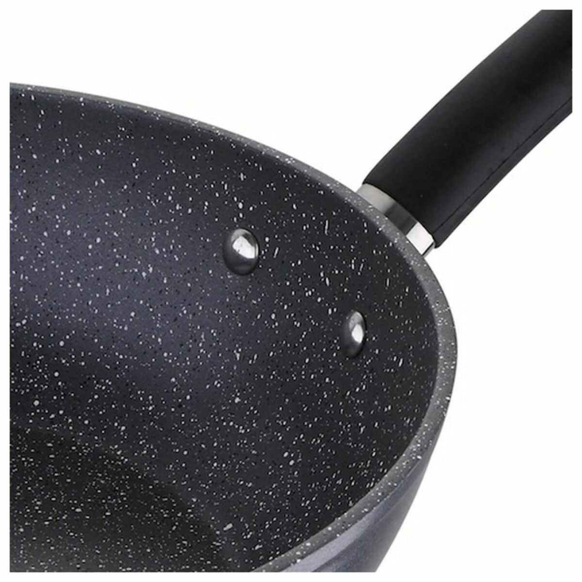 Wokpannu 28 cm, karkaistu alumiini, tarttumaton, induktioon sopiva, kansi
