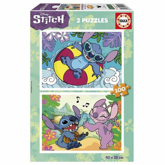 100 palan palapeli 2 kpl, 40 x 28 cm setti, ikäsuositus +6 v, lapsille, Stitch