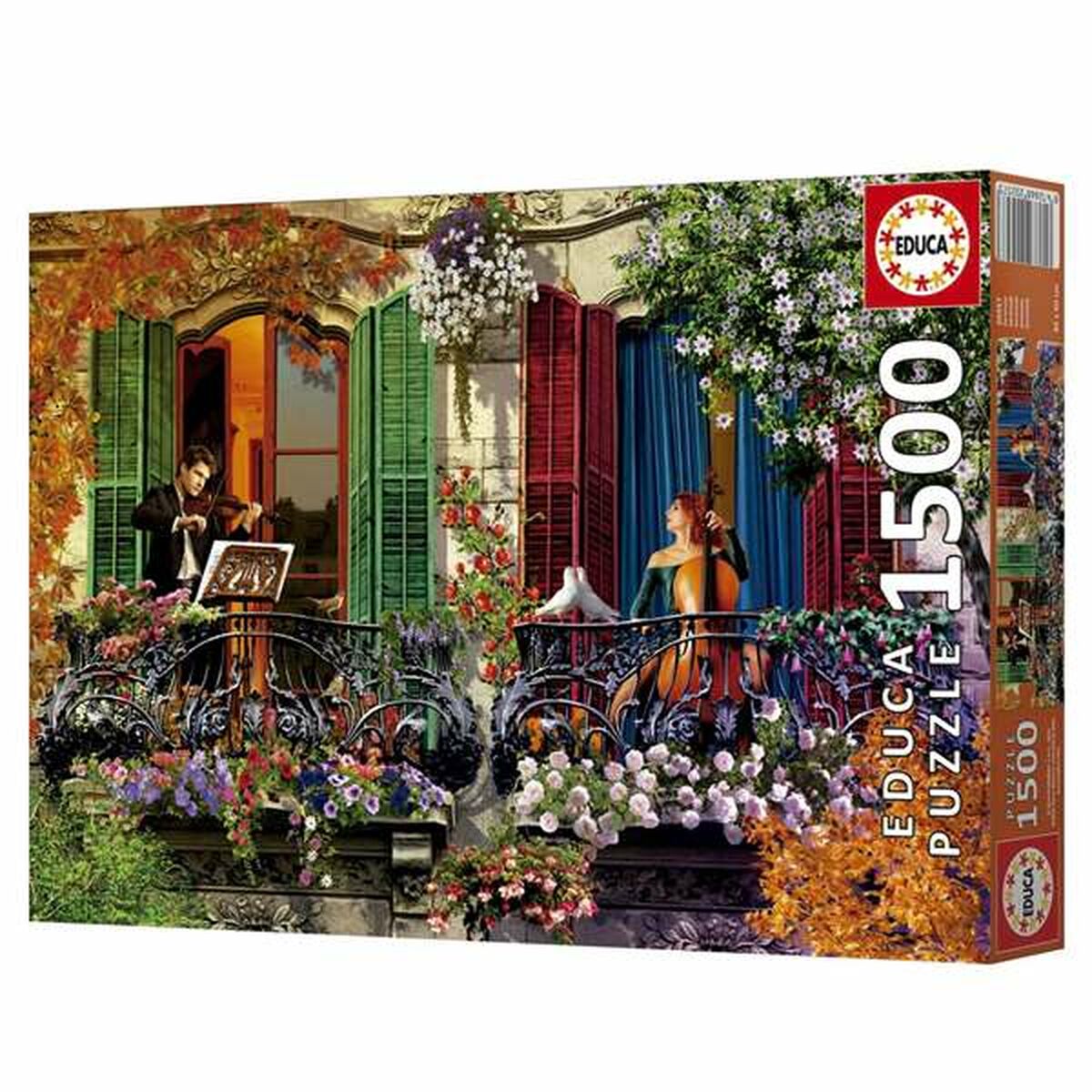 1500 palan palapeli Serenade, värikäs parveke- ja musiikkikuvio, aikuisille