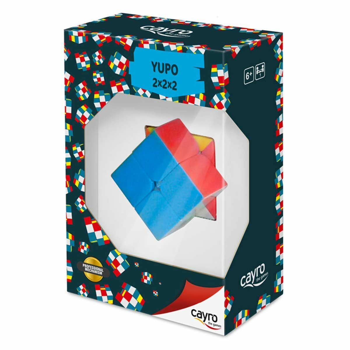 2x2 kuutio 3D-palapeli, värikäs opettava palapeli lapsille 6+