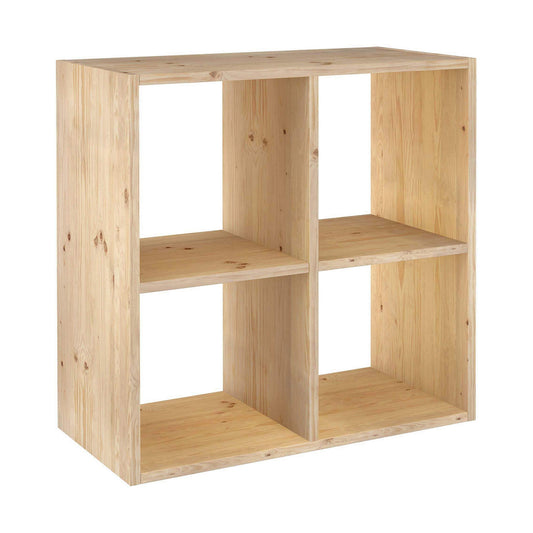 2x2 kuutiohylly mäntypuu 70,8×70,8×33 cm, luonnonväri - kirjahylly