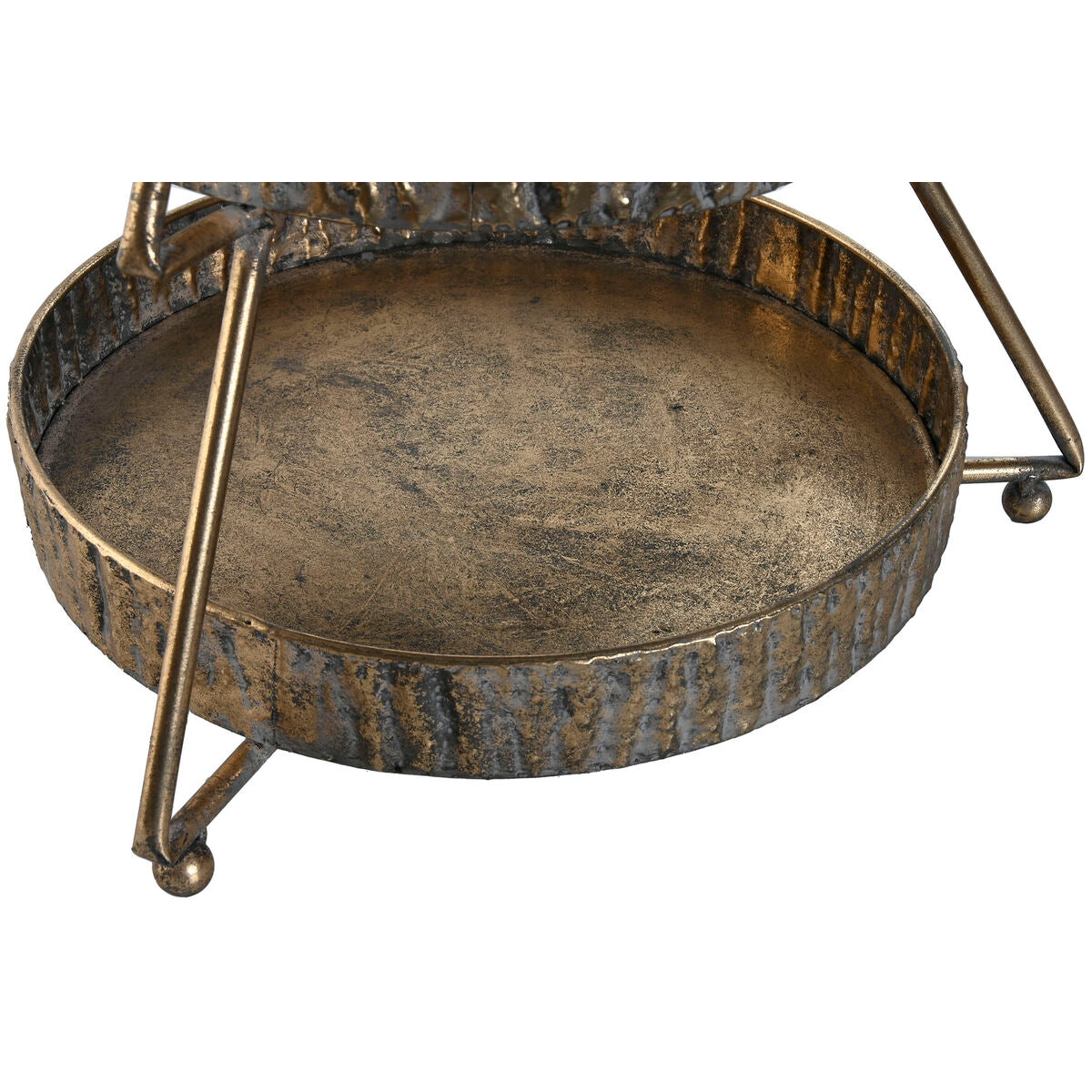 3-tasoinen hedelmäkulho kullattu metalli, joulukuusi 43x43x79 cm sisustukseen