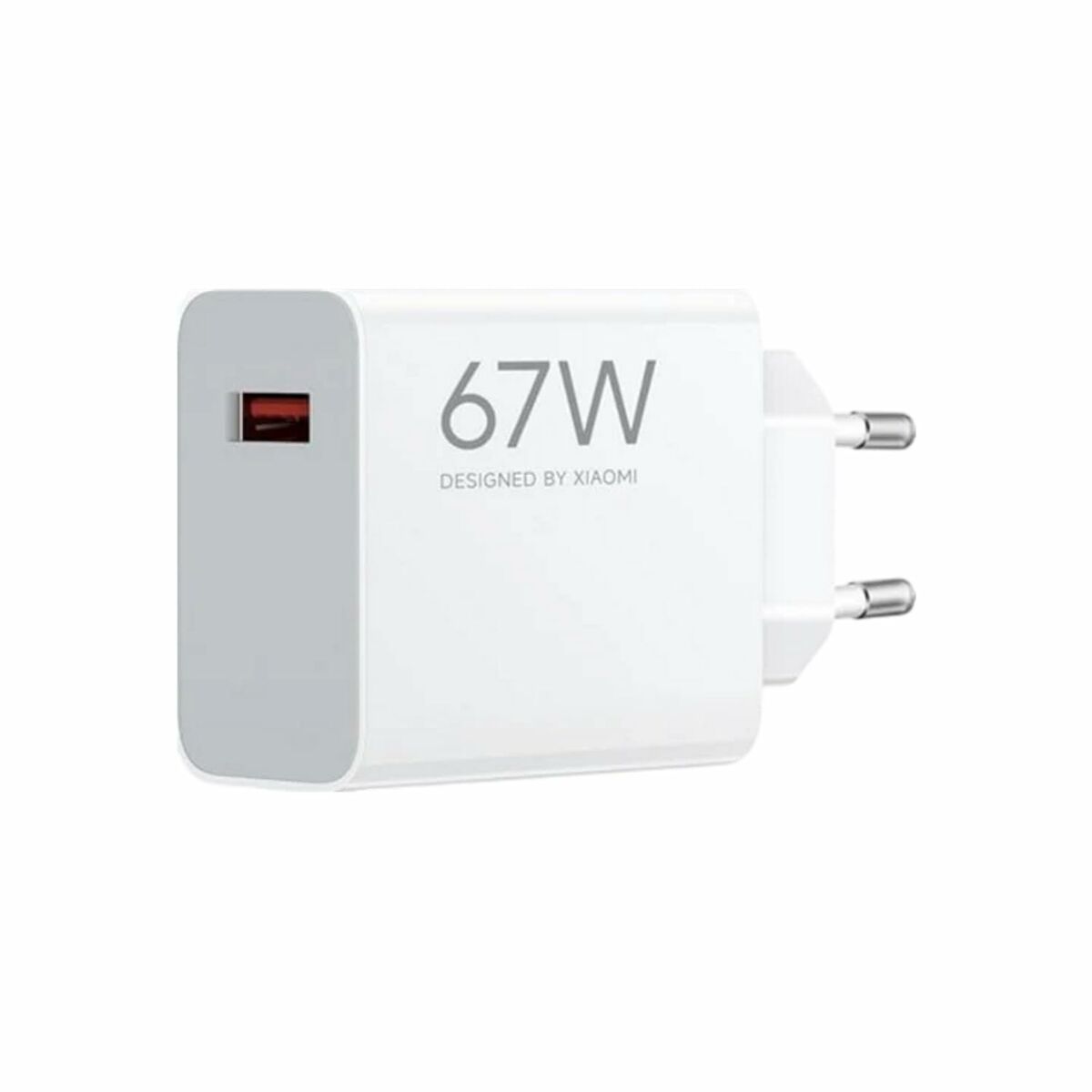 67 W USB-A seinälaturi älypuhelimille & tableteille, EU-pistoke, valkoinen