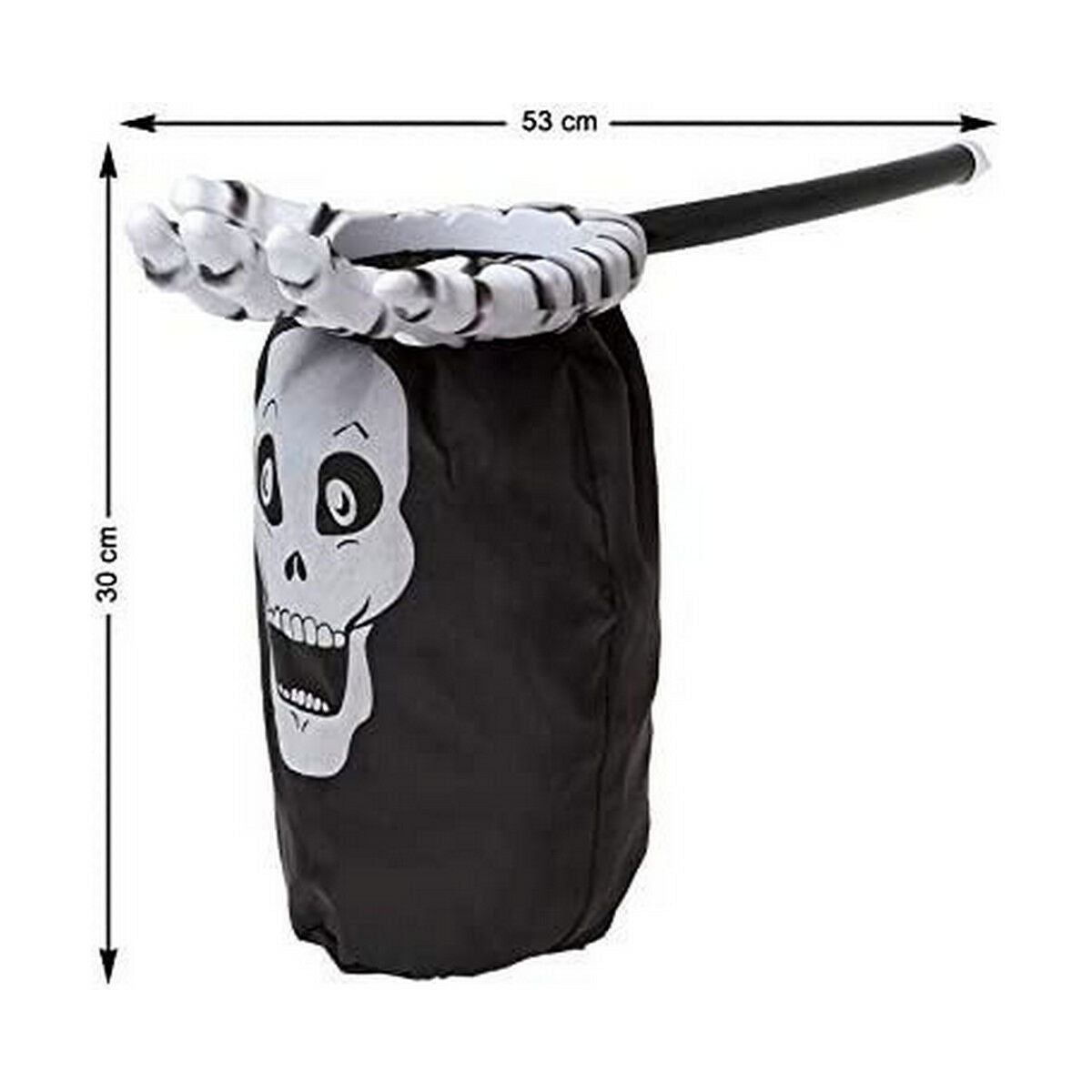 Trick or Treat -pussi pääkallo 53 x 30 cm, musta polyesteri – lahja lapselle Halloween-koriste – kuva 2