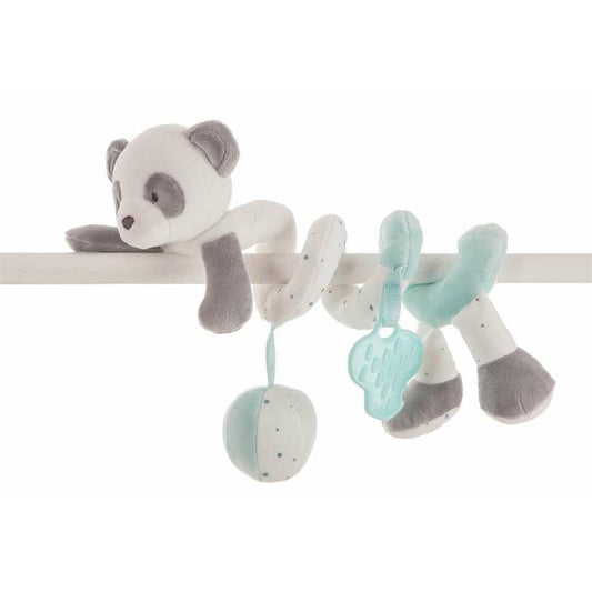 Aktiviteettispiraali panda turkoosi 25 cm, pehmeä, vauvoille & vaunuihin – spiraalilelu lahja vauvalle – kuva 1