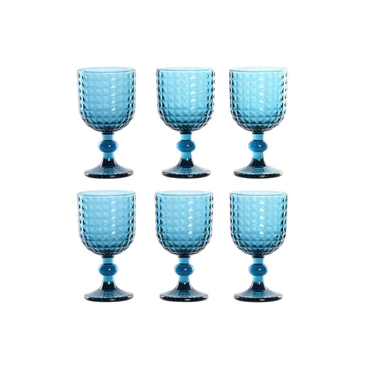 Kristallilasit 260 ml, 6 kpl - sininen juomalasi setti, astianpesukoneeseen