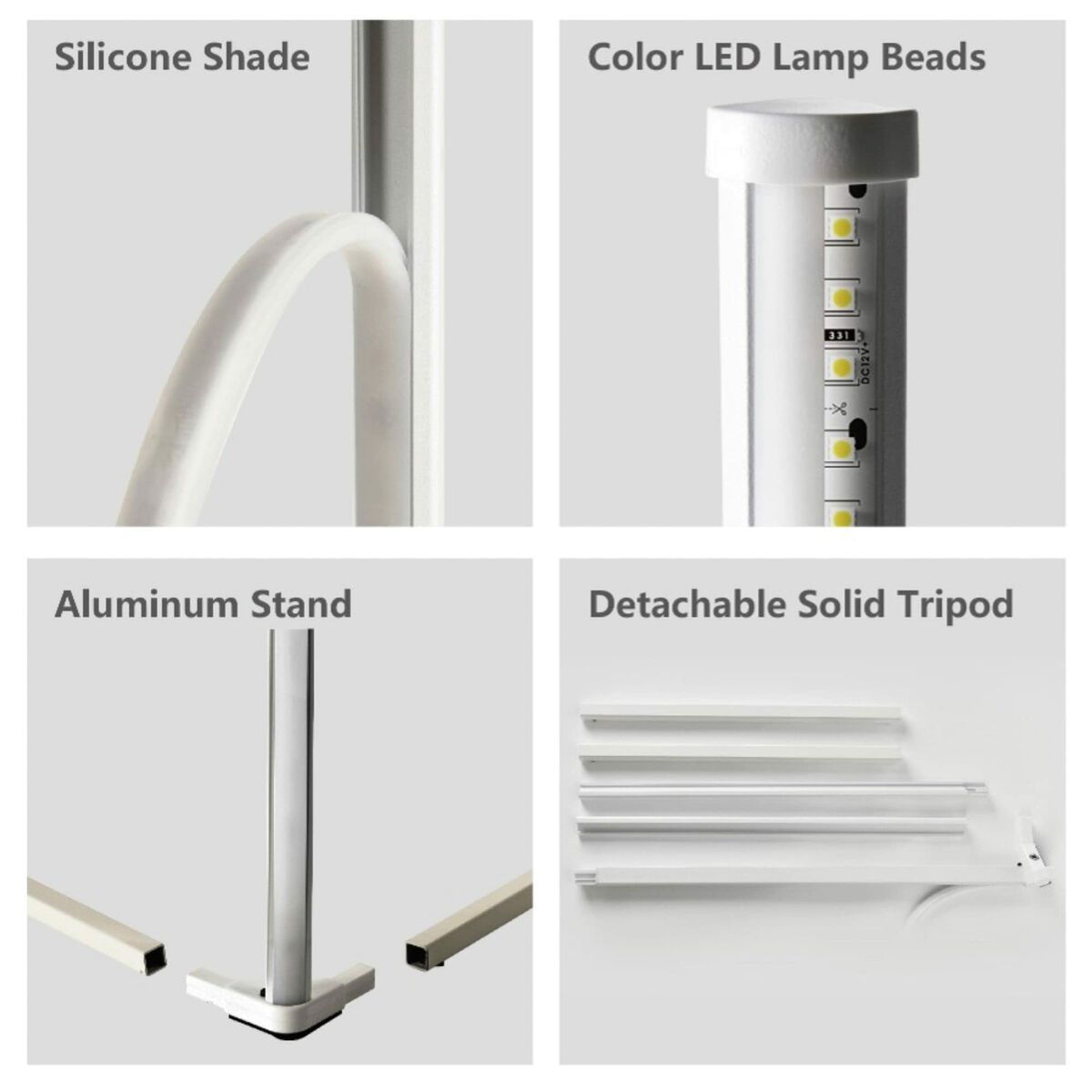 LED-lattialamppu RGB 12 W 140 cm, musta, EU-pistoke – tunnelmavalo sisäkäyttöön – Pelihuonevalaistus LED-lattiavalaisin – …