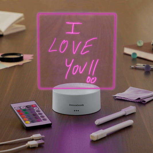 LED-viestitaulu kirjoitustaulu pöytään, RGB-valaistus, 16 väriä, 15×19 cm – lastenhuone valaisin kirjoitustaulu – kuva 1